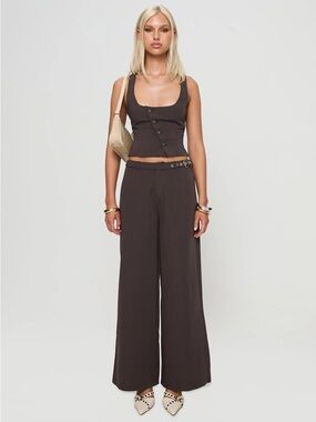 Princess Polly Chocolate Brown tank vest and pant set